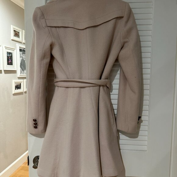 McGinn Evelyn Blush Pink Belted Wool-Blend Coat - Size 6 - Picture 2 of 7